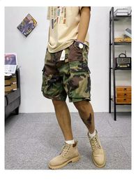 Cargo Shorts Mens Summer Cotton Army Tactical Camouflage Multipocket Casual Short Pants Loose Military Men 2023 240913